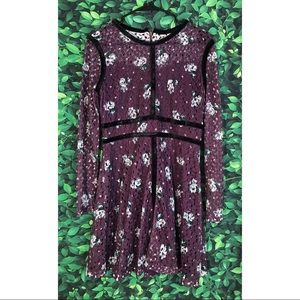 Xhilaration Purple & Black Skater Dress